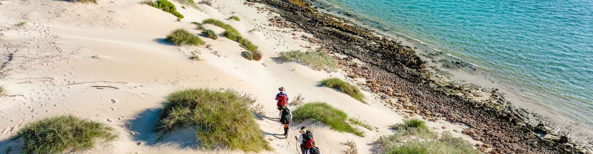 People walking on beach