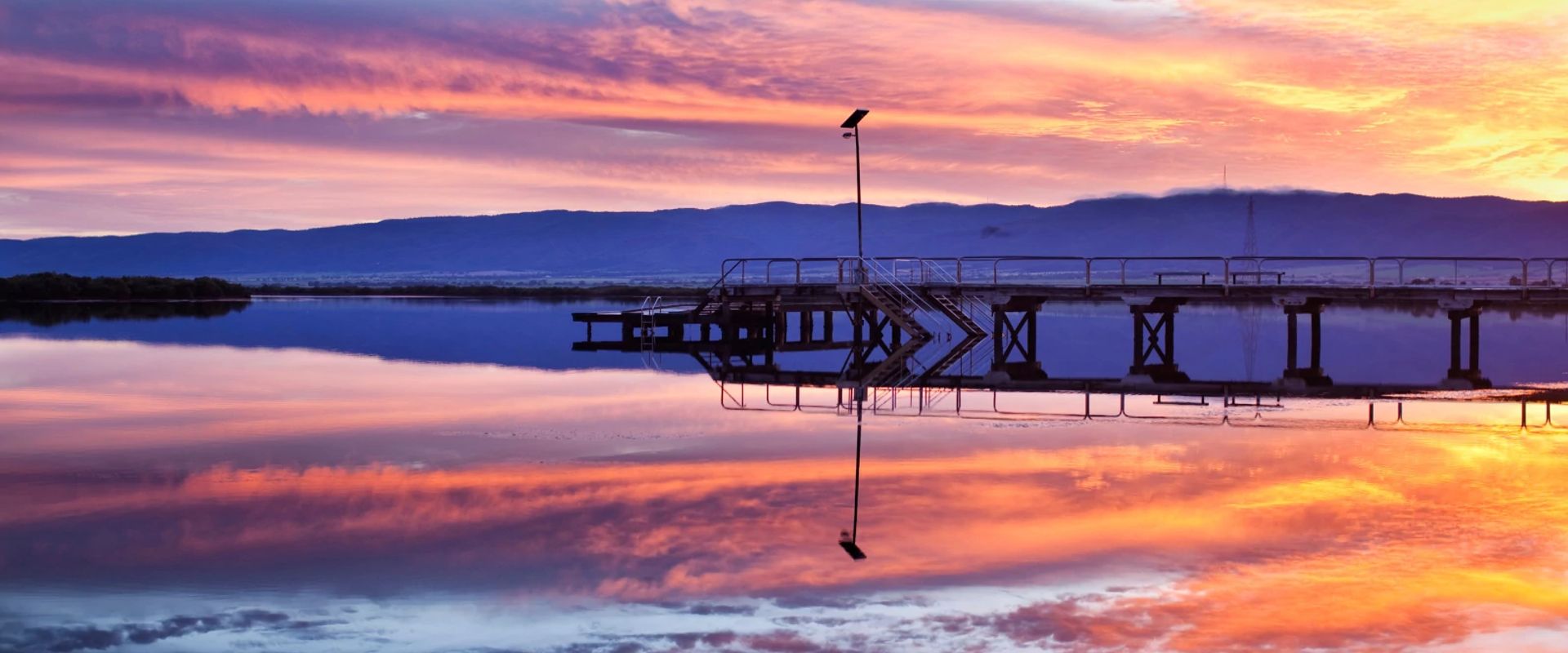 Sunset over a jetty