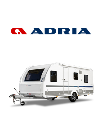 Adria Brand Logo And Hero Recreational Vehicle Showcasing A Stylish And Modern Caravan Designed For Adventurous Travelers And Families.