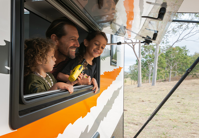 Family in a Windsor Caravan