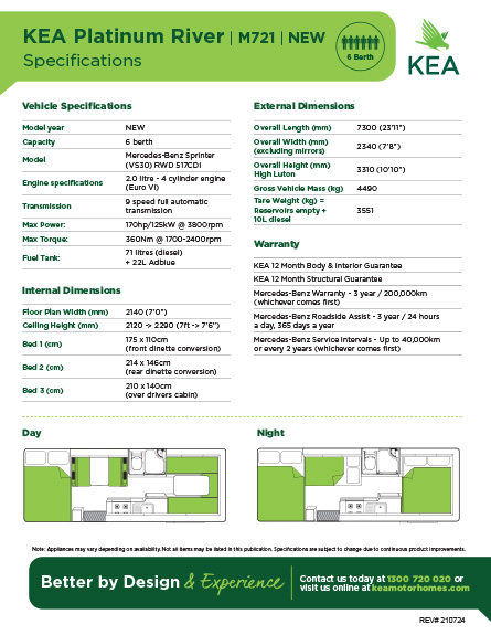 Brochure for KEA Platinum River M721