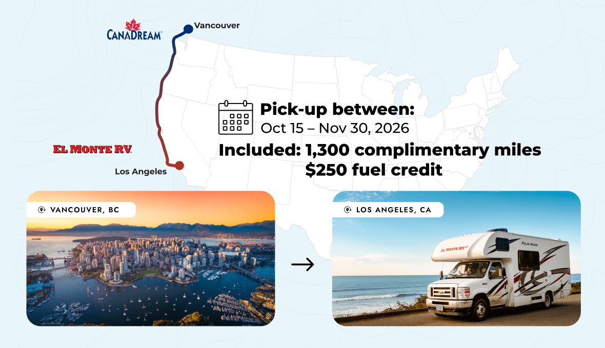 Noleggio camper da Vancouver a Los Angeles