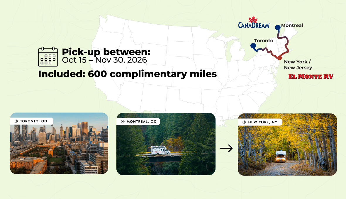 Offerta speciale per viaggi in camper da Toronto e Montreal a New York