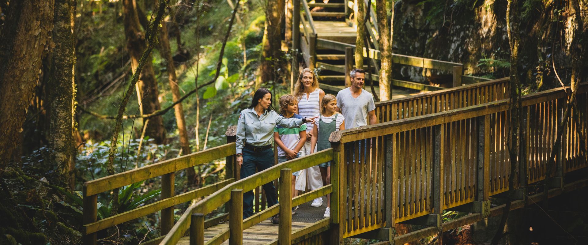 People crossing a bridge
