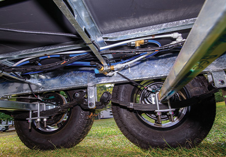 A close-up of Coromal caravan suspension, highlighting its robust construction and engineered design for adventure. Ideal for solo travelers, couples, and families.