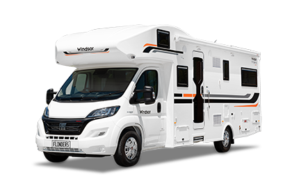 Product image of a Flinders motorhome, highlighting its sleek exterior design and features.