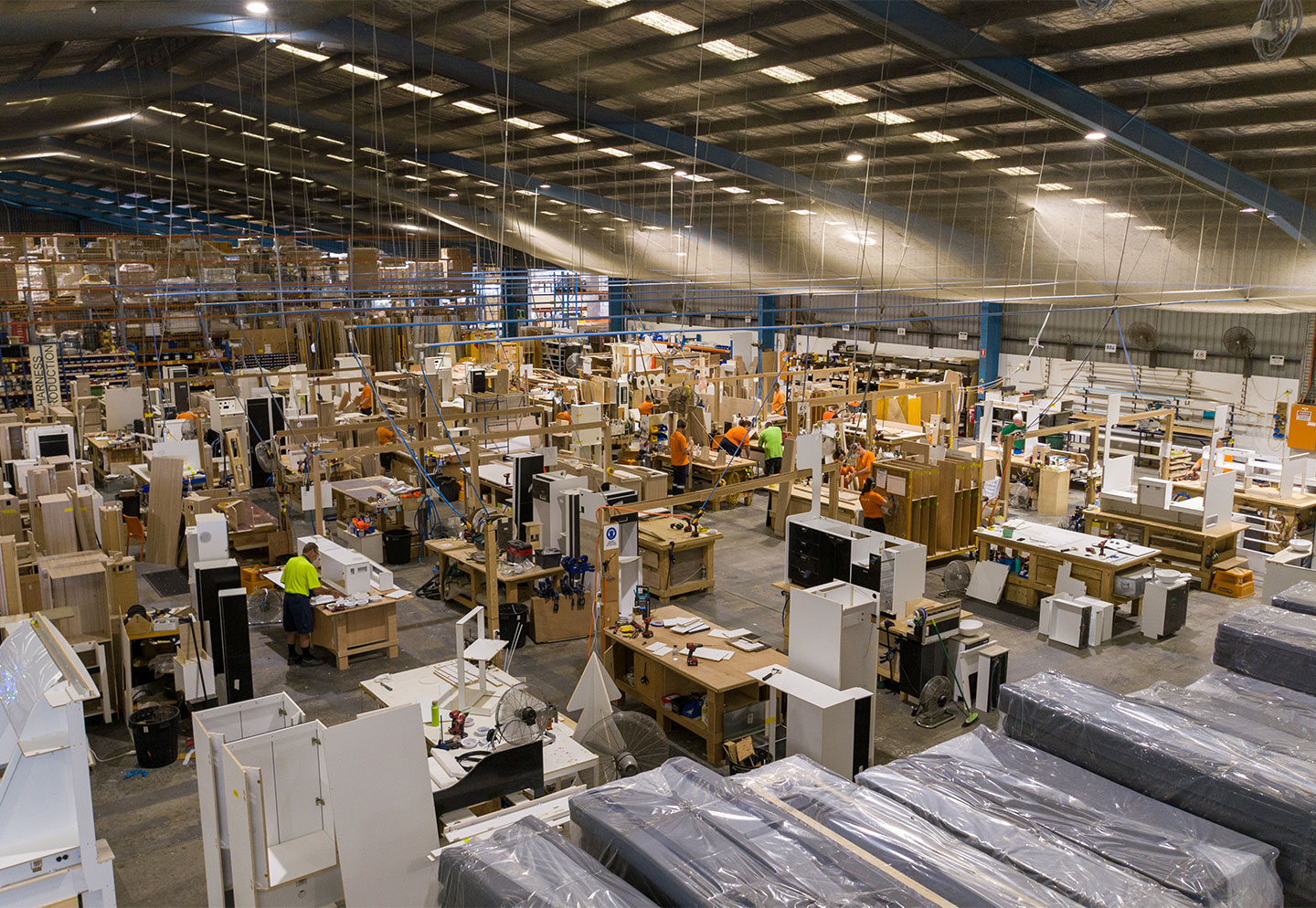 Image of the Winnebago cabinetry assembly warehouse showcasing the innovation, quality and craftsmanship of Winnebago Australia.