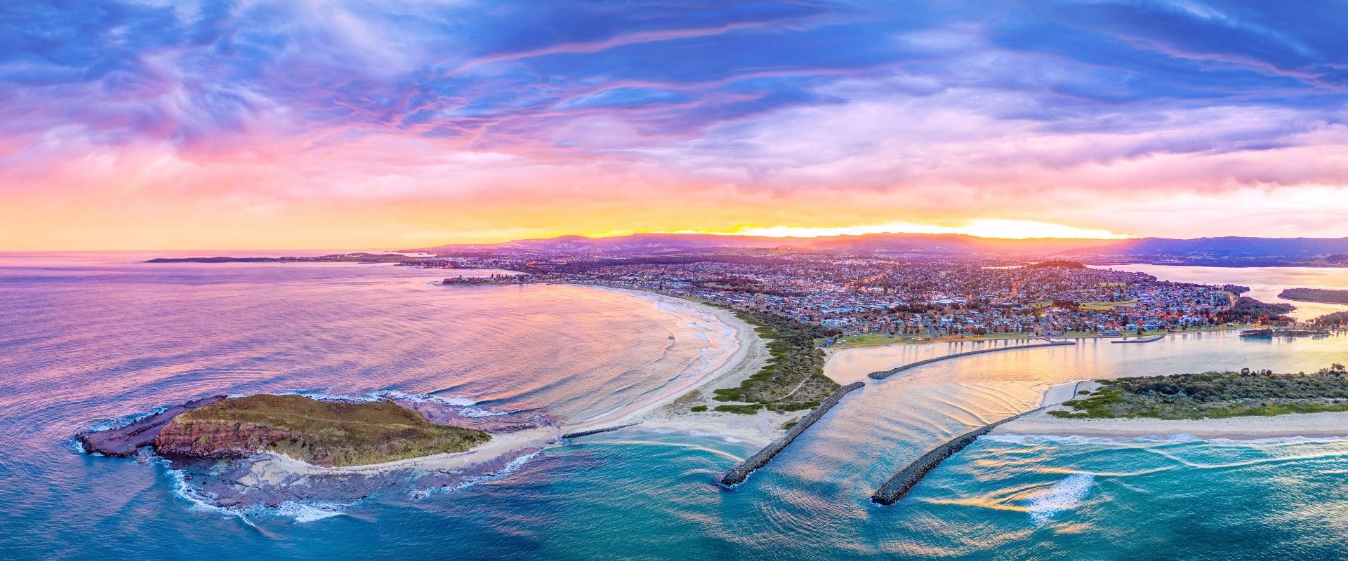Sunset over beach