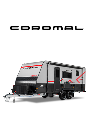 Coromal Brand Logo And Hero Recreational Vehicle Featuring Durable And Spacious Caravans Built For Comfort And Reliability On Long Journeys.