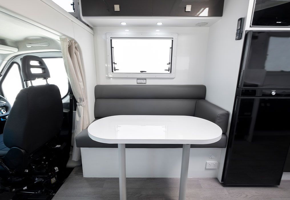 Winnebago Coogee 4 Berth Motorhome Interior Lounge-to-dinette conversion
