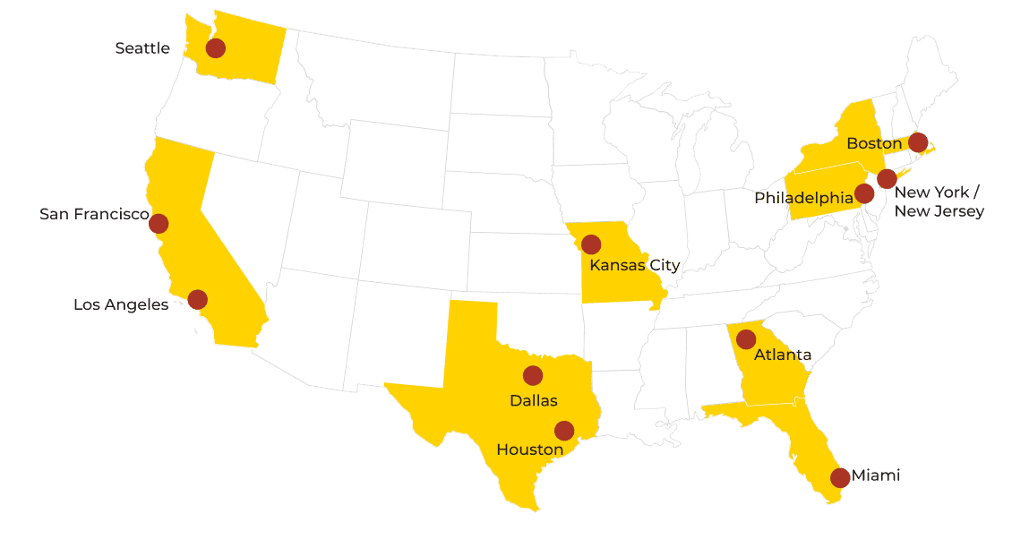 The United States world Cup locations